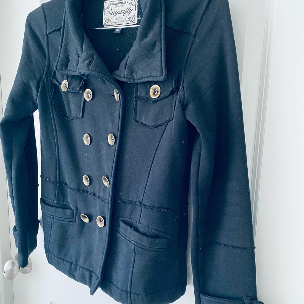 Gold Buttons Black Jacket/Coat